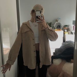 tan/cream light jacket with buttons